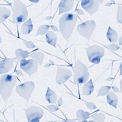 Blue - Water Color Leaves